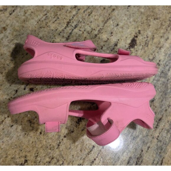 Crocs 206267 Kids Pink Lemonade Swiftwater Expedition Sandals Straps Size US J2 - Picture 10 of 14